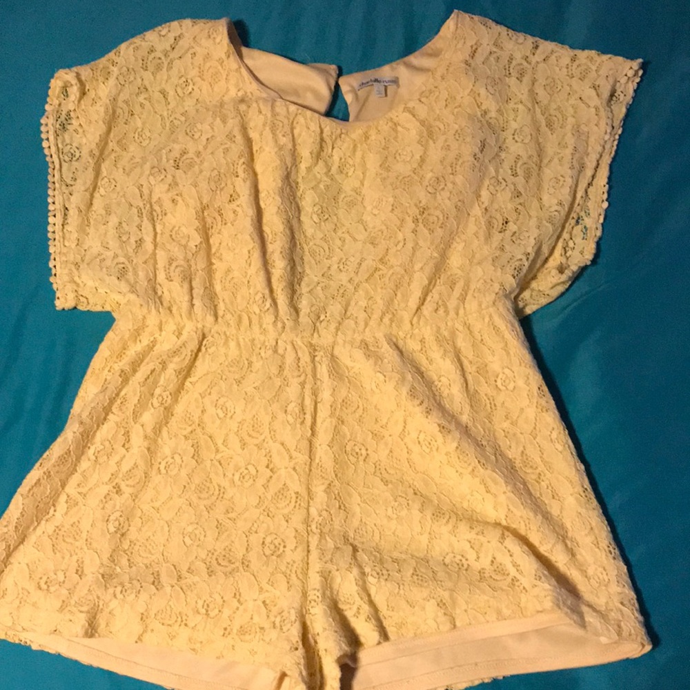 Yellow laced romper
